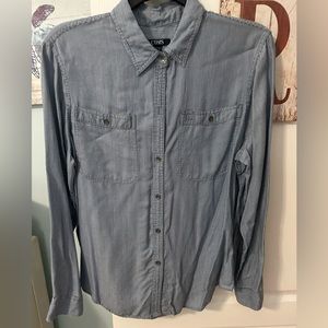 Chaps Blue and White Blouse XL